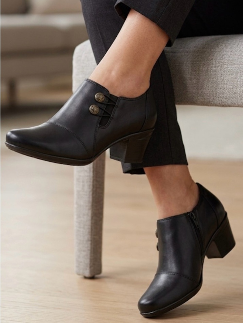 Clarks leather Emilie Warren booties